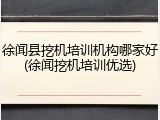 徐闻县挖机培训机构哪家好(徐闻挖机培训优选)