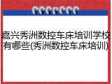嘉兴秀洲数控车床培训学校有哪些(秀洲数控车床培训)