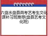 六盘水盘县高考艺考生文化课补习班推荐(盘县艺考文化班)