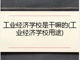 工业经济学校是干嘛的(工业经济学校用途)