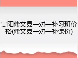 贵阳修文县一对一补习班价格(修文县一对一补课价)