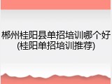 郴州桂阳县单招培训哪个好(桂阳单招培训推荐)