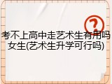 考不上高中走艺术生有用吗女生(艺术生升学可行吗)