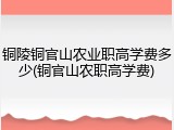 铜陵铜官山农业职高学费多少(铜官山农职高学费)