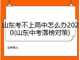山东考不上高中怎么办2020(山东中考落榜对策)