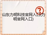 山东力明科技官网入口(力明官网入口)