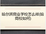 哈尔滨商业学校怎么样(哈商校如何)