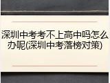 深圳中考考不上高中吗怎么办呢(深圳中考落榜对策)