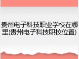 贵州电子科技职业学校在哪里(贵州电子科技职校位置)