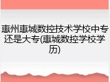 惠州惠城数控技术学校中专还是大专(惠城数控学校学历)