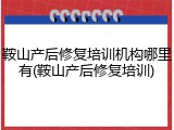 鞍山产后修复培训机构哪里有(鞍山产后修复培训)