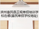 滨州惠民县正规单招培训学校在哪(惠民单招学校地址)