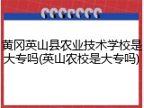 黄冈英山县农业技术学校是大专吗(英山农校是大专吗)