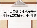 宜宾宜宾县数控技术专升本对口专业(数控专升本对口)
