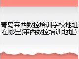 青岛莱西数控培训学校地址在哪里(莱西数控培训地址)