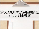 安庆大别山科技学校舞蹈班(安庆大别山舞班)