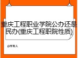 重庆工程职业学院公办还是民办(重庆工程职院性质)