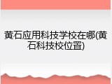 黄石应用科技学校在哪(黄石科技校位置)