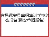 宜昌远安县单招集训学校怎么报名(远安单招报名)