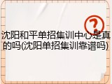 沈阳和平单招集训中心是真的吗(沈阳单招集训靠谱吗)