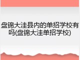 盘锦大洼县内的单招学校有吗(盘锦大洼单招学校)