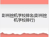 彭州挖机学校排名(彭州挖机学校排行)