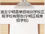 崇左宁明县单招培训学校正规学校有那些(宁明正规单招学校)