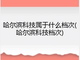 哈尔滨科技属于什么档次(哈尔滨科技档次)