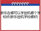 新乐在哪可以学挖机哪个学校好(新乐挖机学校哪好)