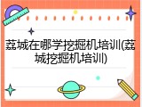 荔城在哪学挖掘机培训(荔城挖掘机培训)