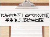 包头市考不上高中怎么办呢学生(包头落榜生出路)