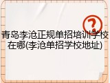 青岛李沧正规单招培训学校在哪(李沧单招学校地址)