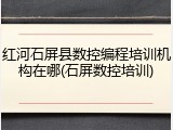 红河石屏县数控编程培训机构在哪(石屏数控培训)