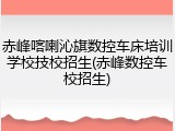 赤峰喀喇沁旗数控车床培训学校技校招生(赤峰数控车校招生)