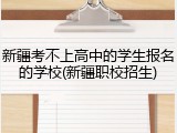新疆考不上高中的学生报名的学校(新疆职校招生)
