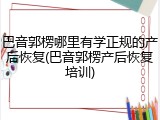 巴音郭楞哪里有学正规的产后恢复(巴音郭楞产后恢复培训)