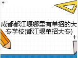 成都都江堰哪里有单招的大专学校(都江堰单招大专)