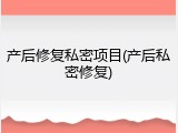 产后修复私密项目(产后私密修复)