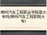 郴州汽车工程职业学院是大专吗(郴州汽车工程职院大专)