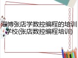 淄博张店学数控编程的培训学校(张店数控编程培训)