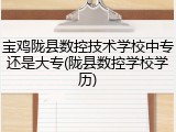 宝鸡陇县数控技术学校中专还是大专(陇县数控学校学历)