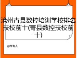 沧州青县数控培训学校排名技校前十(青县数控技校前十)
