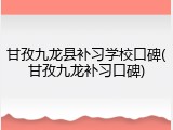 甘孜九龙县补习学校口碑(甘孜九龙补习口碑)