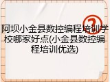 阿坝小金县数控编程培训学校哪家好点(小金县数控编程培训优选)