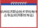 杭州经济职业技术学校有什么专业(杭州职校专业)