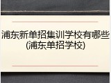 浦东新单招集训学校有哪些(浦东单招学校)