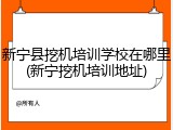 新宁县挖机培训学校在哪里(新宁挖机培训地址)