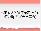 穷困家庭的孩子考不上高中怎办呢(贫子无学怎办)