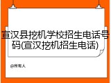 宣汉县挖机学校招生电话号码(宣汉挖机招生电话)