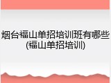 烟台福山单招培训班有哪些(福山单招培训)